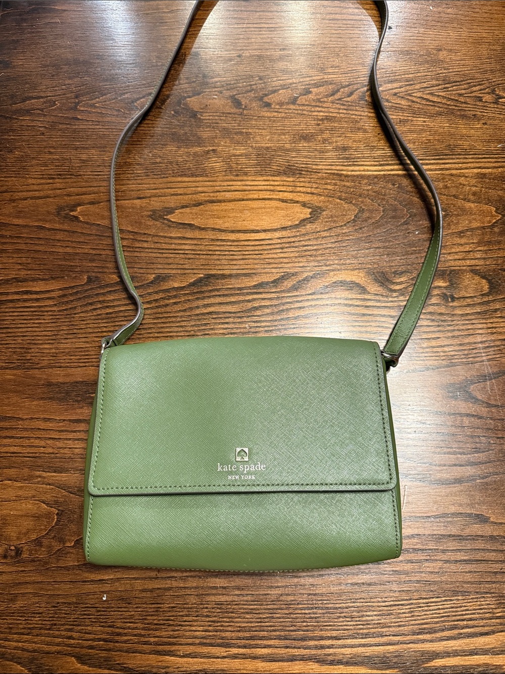 kate spade olive green leather crossbody